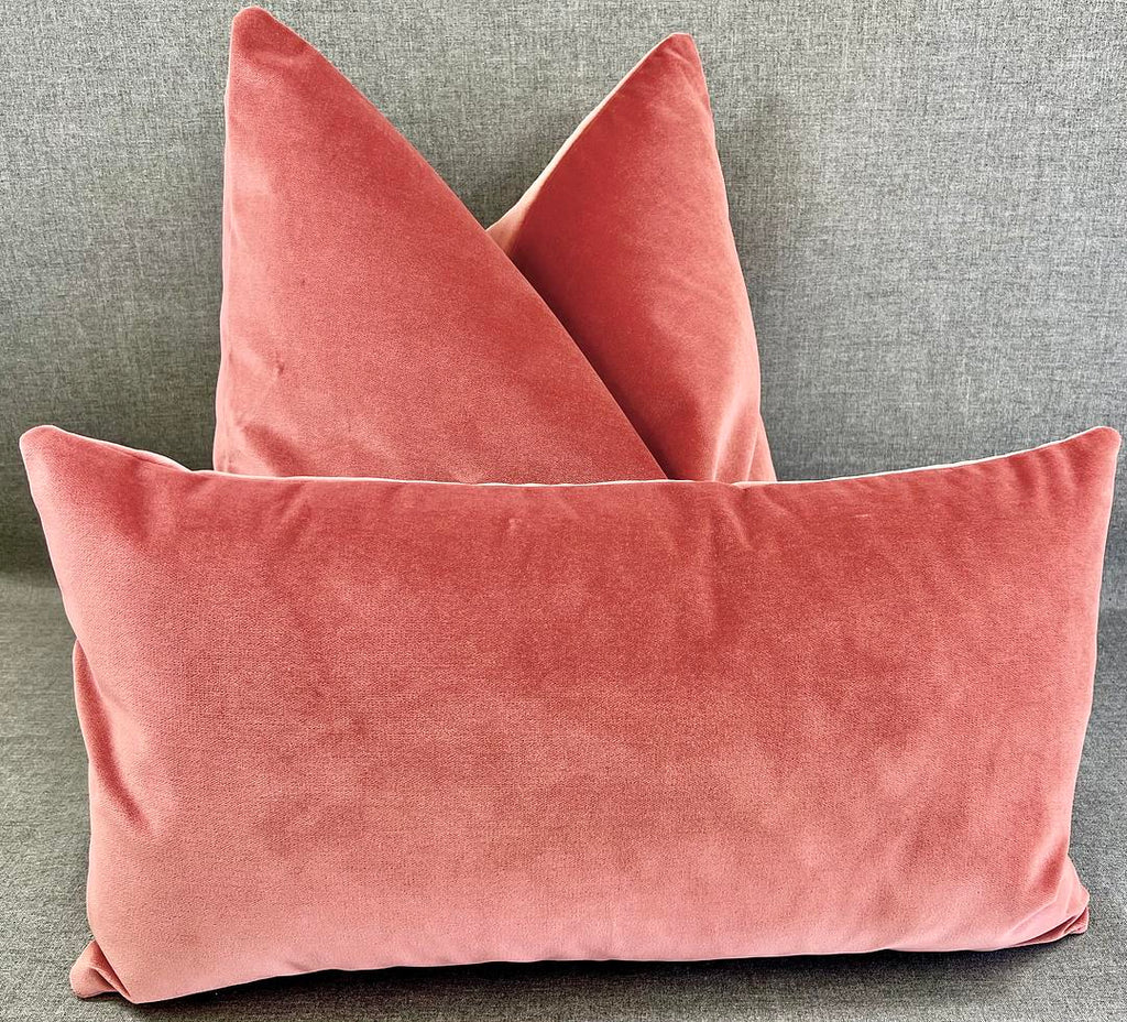 Luxury Lumbar Pillow - 24" x 14"- Rose Mohair