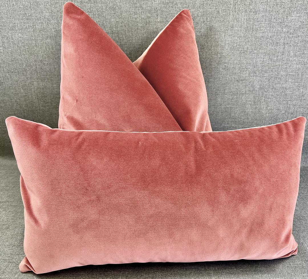 Luxury Lumbar Pillow - 24" x 14"- Rose Mohair