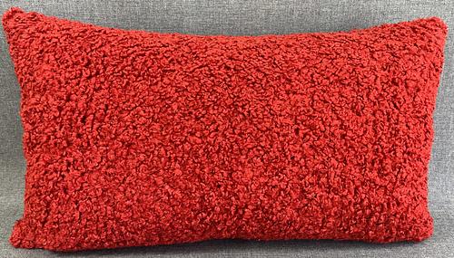 Luxury Lumbar Pillow - 24" x 14" -  Poodle Scarlet; Poodle like fiber, very soft to the touch