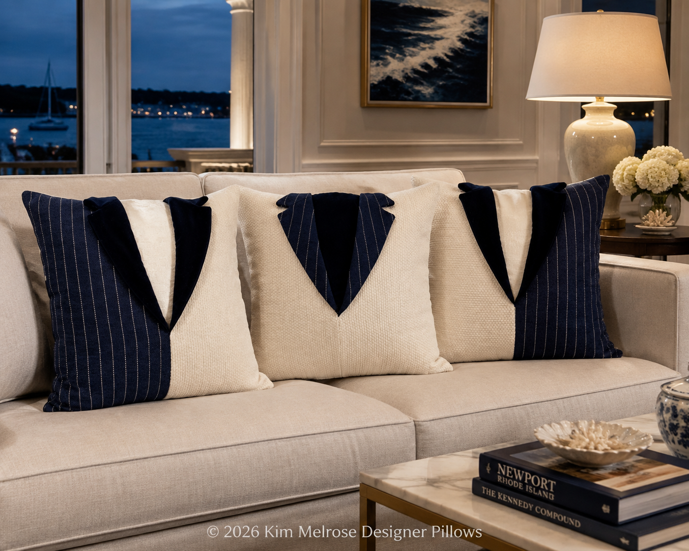 Newport #4 – 22" × 22" Luxury Tailored Pillow