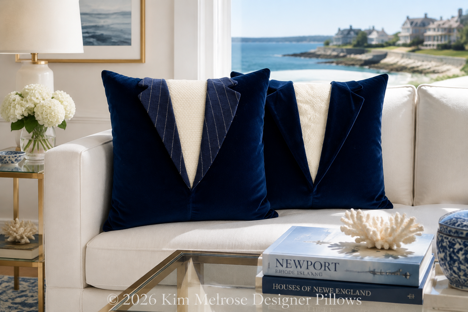 Newport #1 – 22" × 22" Luxury Tailored Pillow