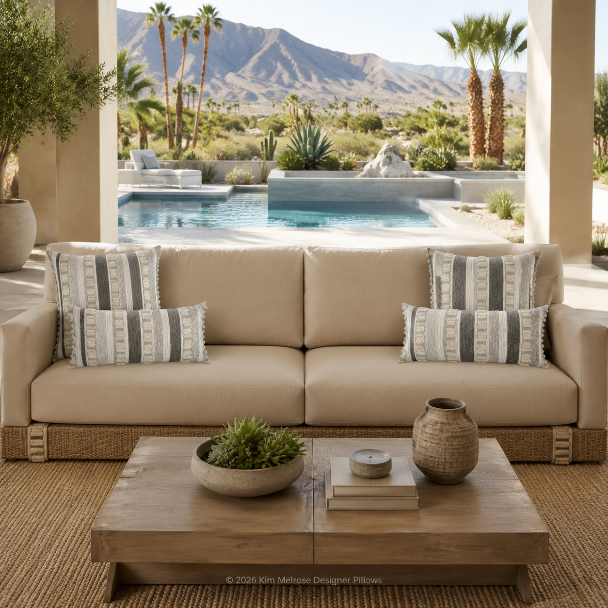 Luxury Outdoor Lumbar Pillow - 12" x 22" - Teton Linen