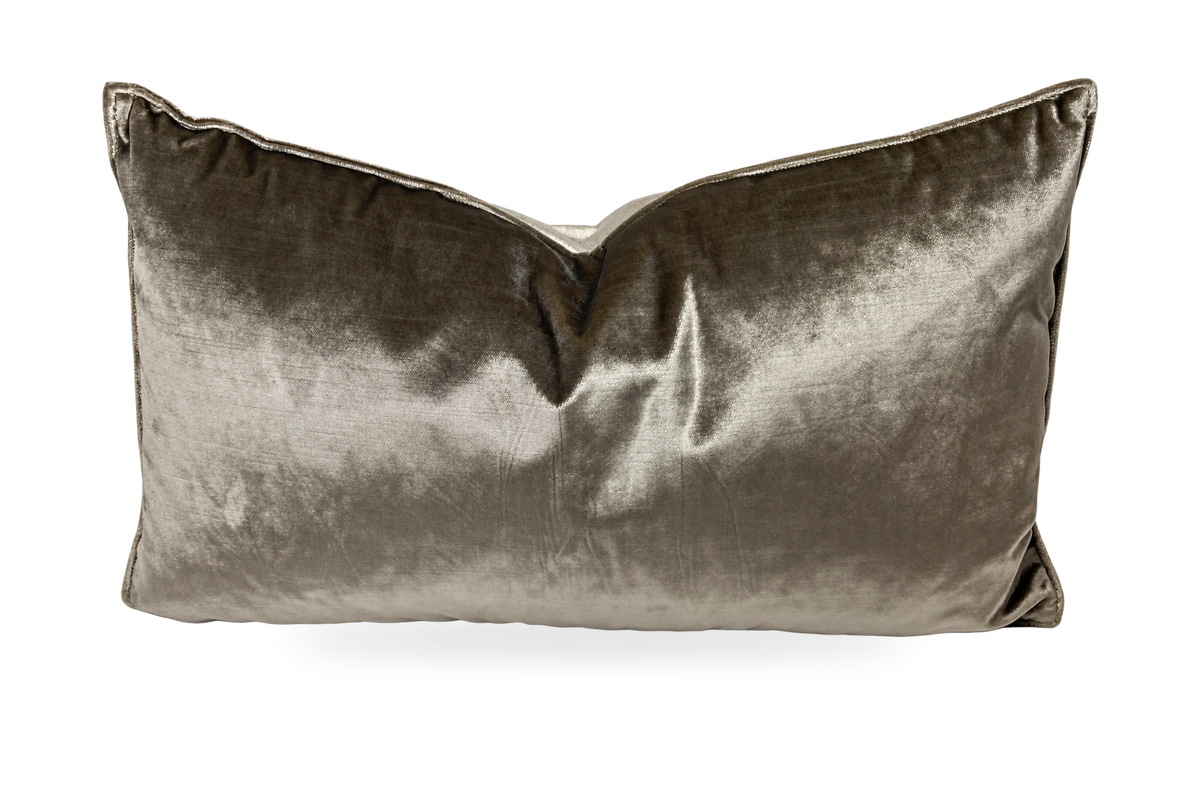 Iridescence Double Front Latte – 24" × 14" Luxury Lumbar Pillow