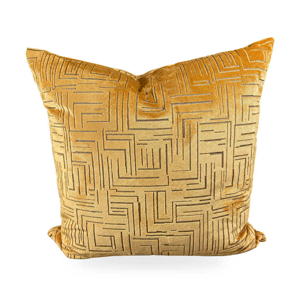 Klint Gold – 24" × 24" Luxury Square Pillow