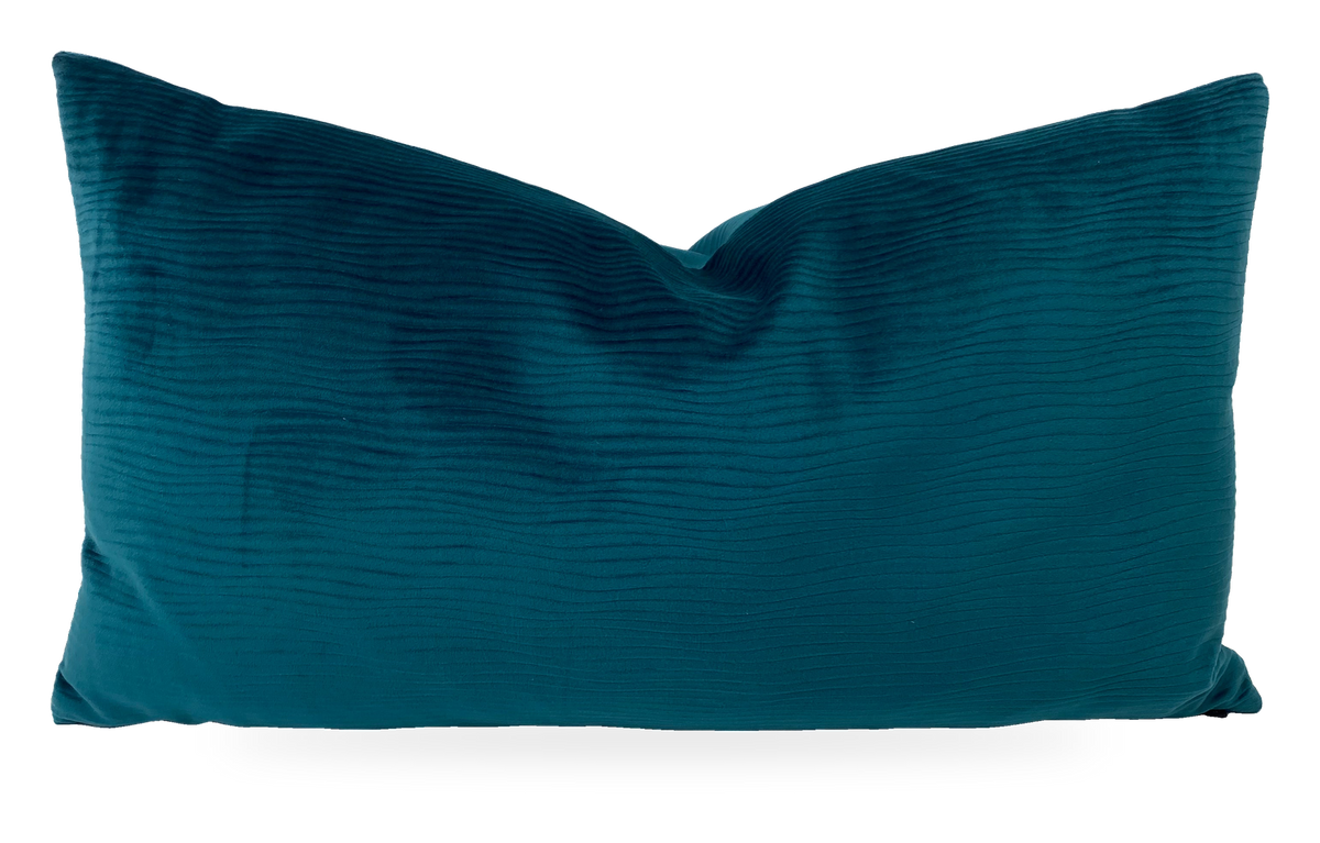 Stream Teal – 24" × 14" Luxury Lumbar Pillow