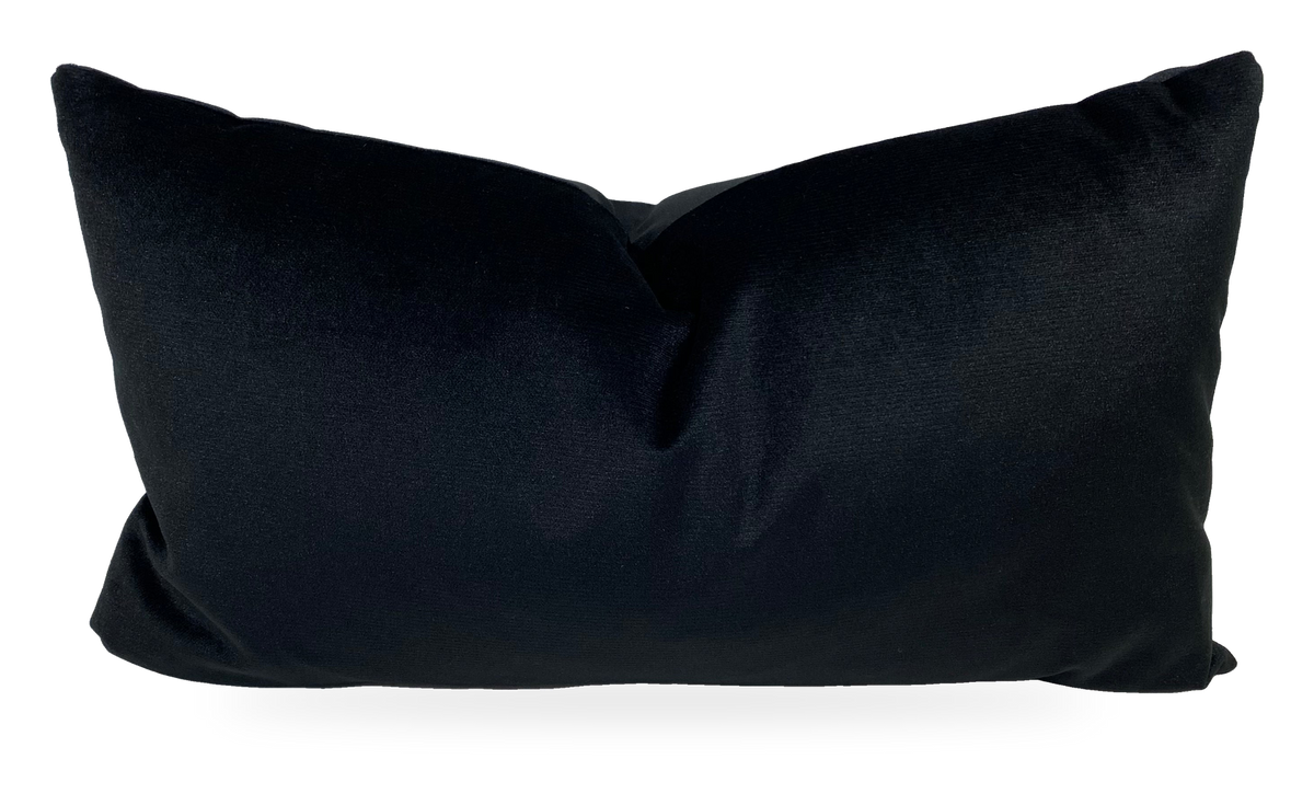 Belvedere Black – 24" × 14" Luxury Lumbar Pillow