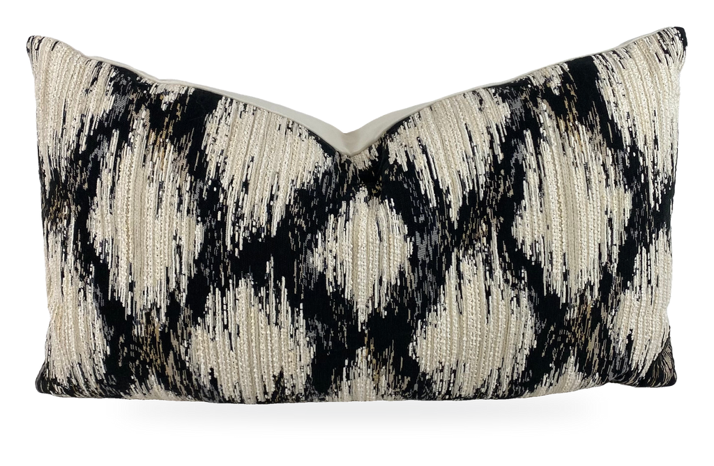 Athena Black – 24" × 14" Luxury Lumbar Pillow