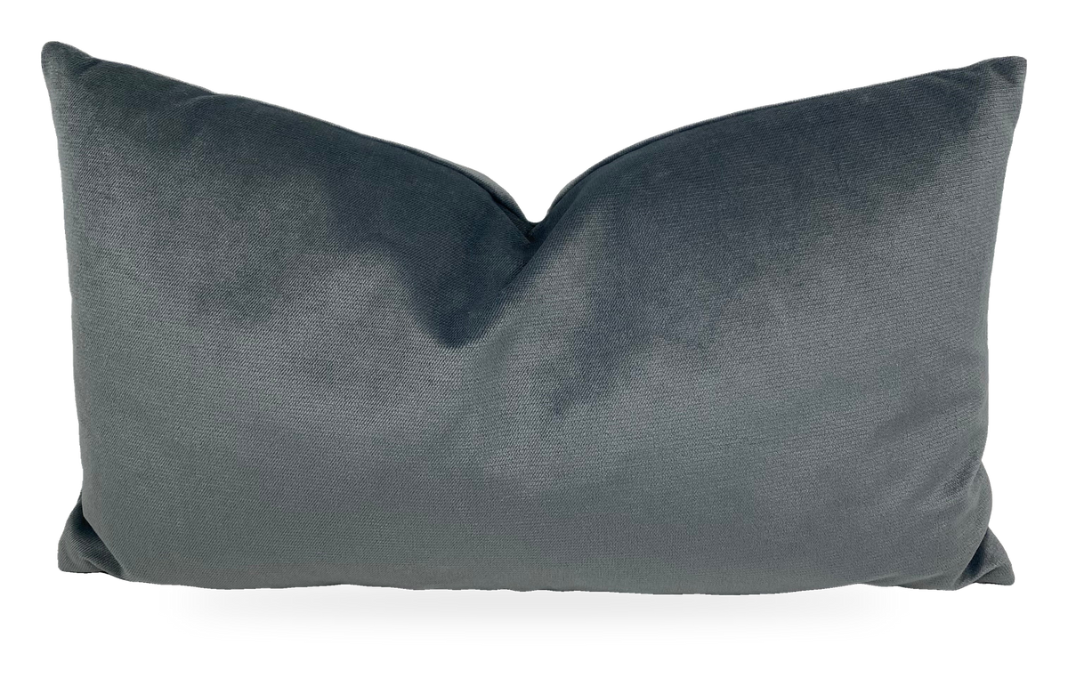 Belvedere Graphite – 24" × 14" Luxury Lumbar Pillow
