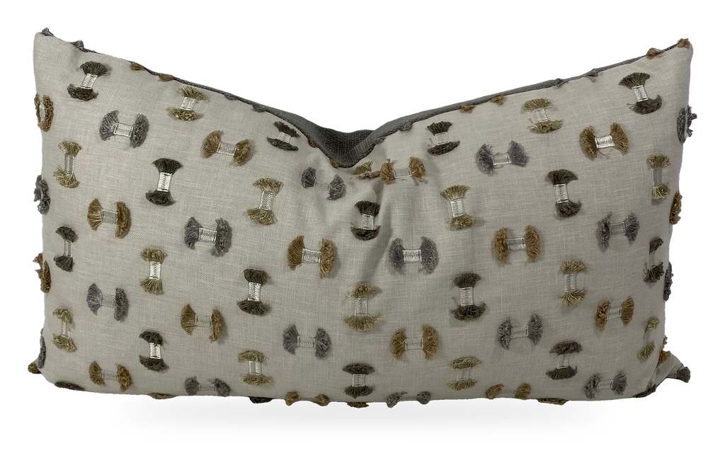 Frayed Travertine – 24" × 14" Luxury Lumbar Pillow