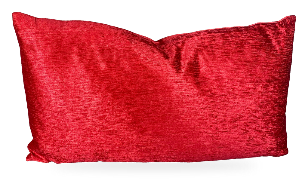 Empress Casandra Red – 24" × 14" Luxury Lumbar Pillow