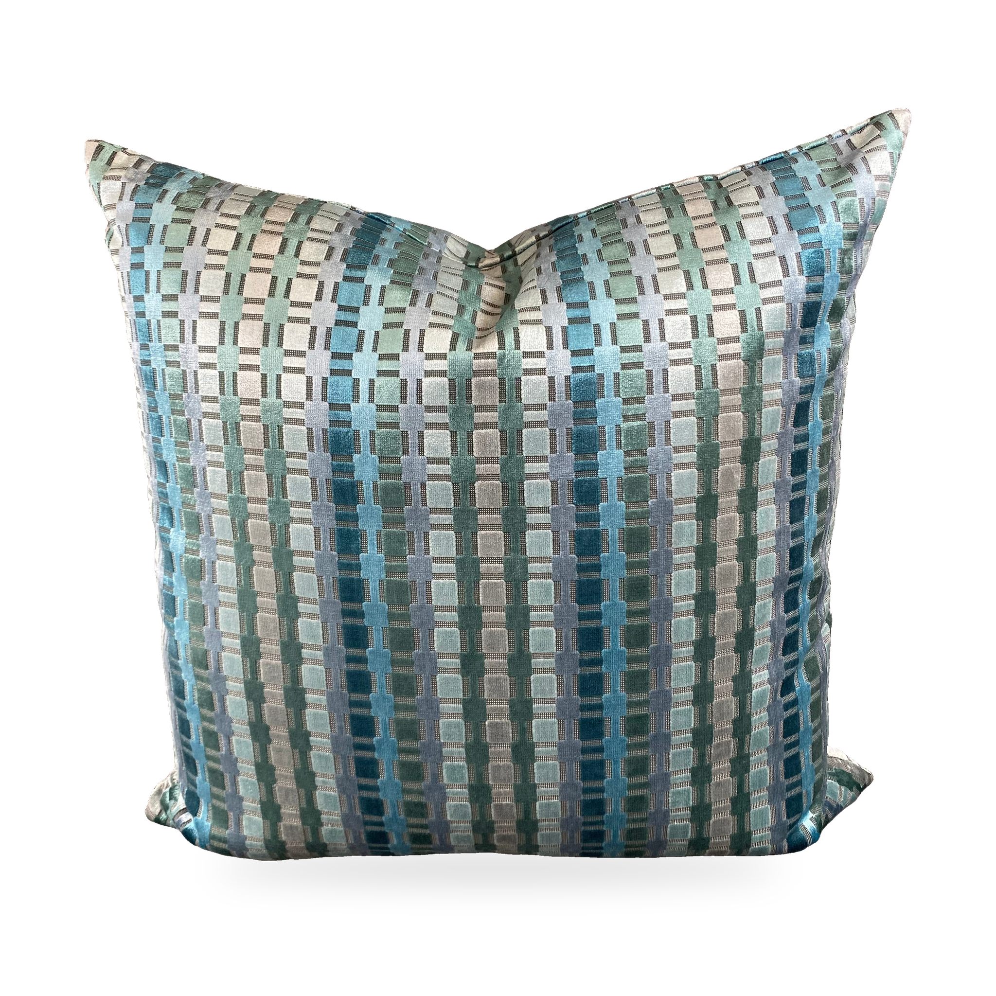 Luxury Pillow – 24" × 24" – Time Square Teal