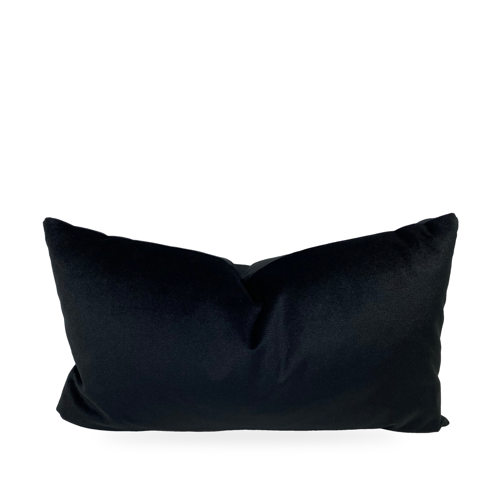Luxury Lumbar Pillow – 24" × 14" – Belvedere Black