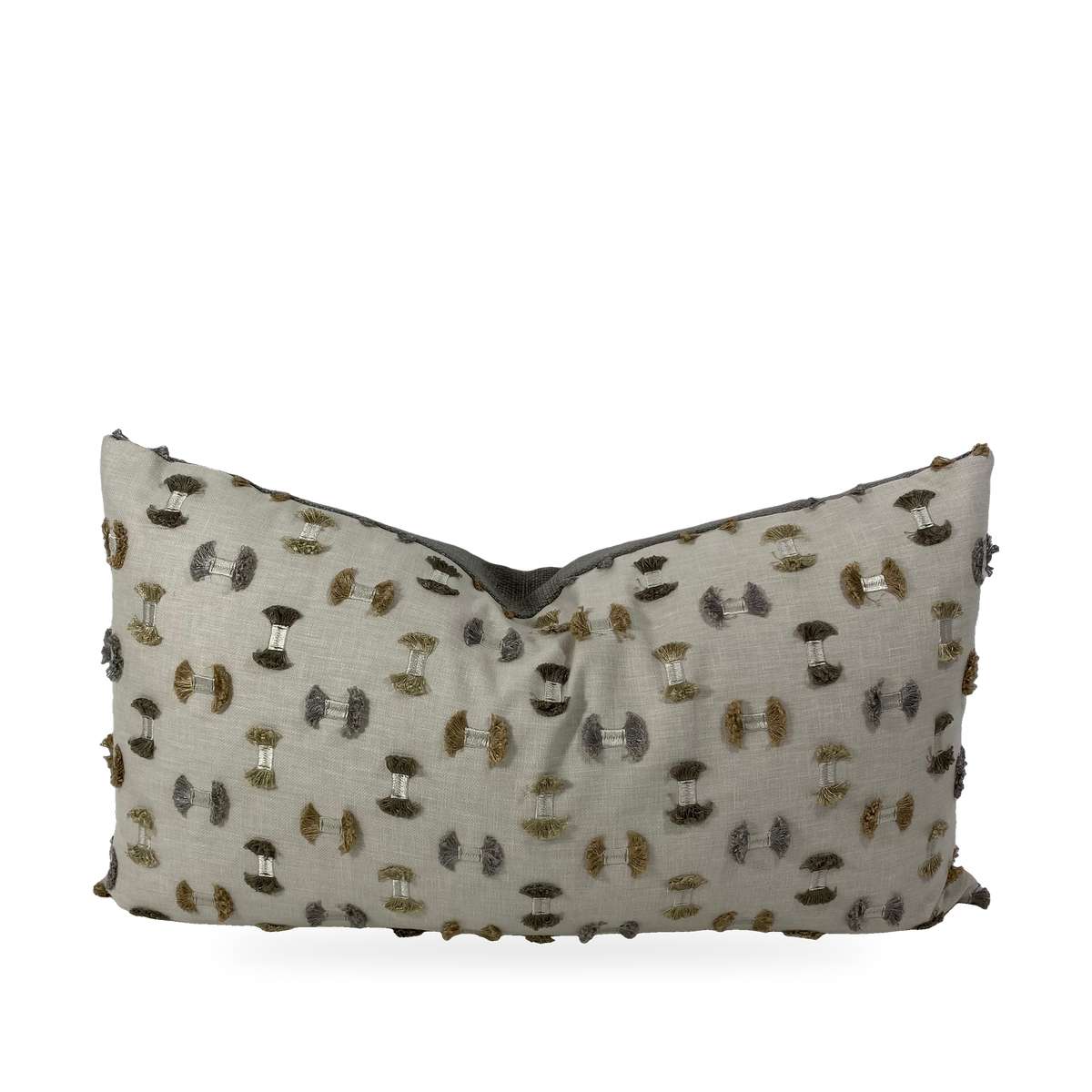 Luxury Lumbar Pillow – 24" × 14" – Frayed Travertine
