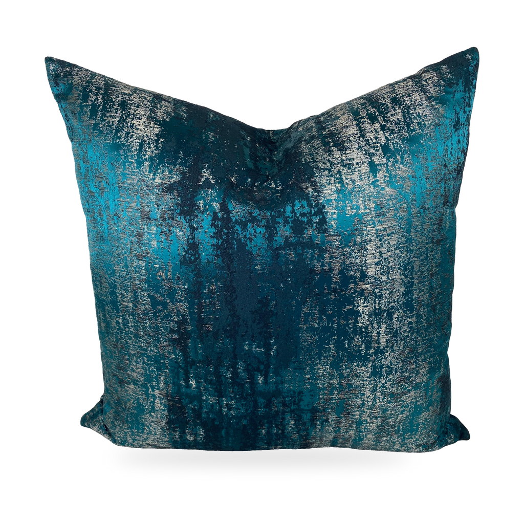 Luxury Pillow – 24" × 24" – Aurora Peacock