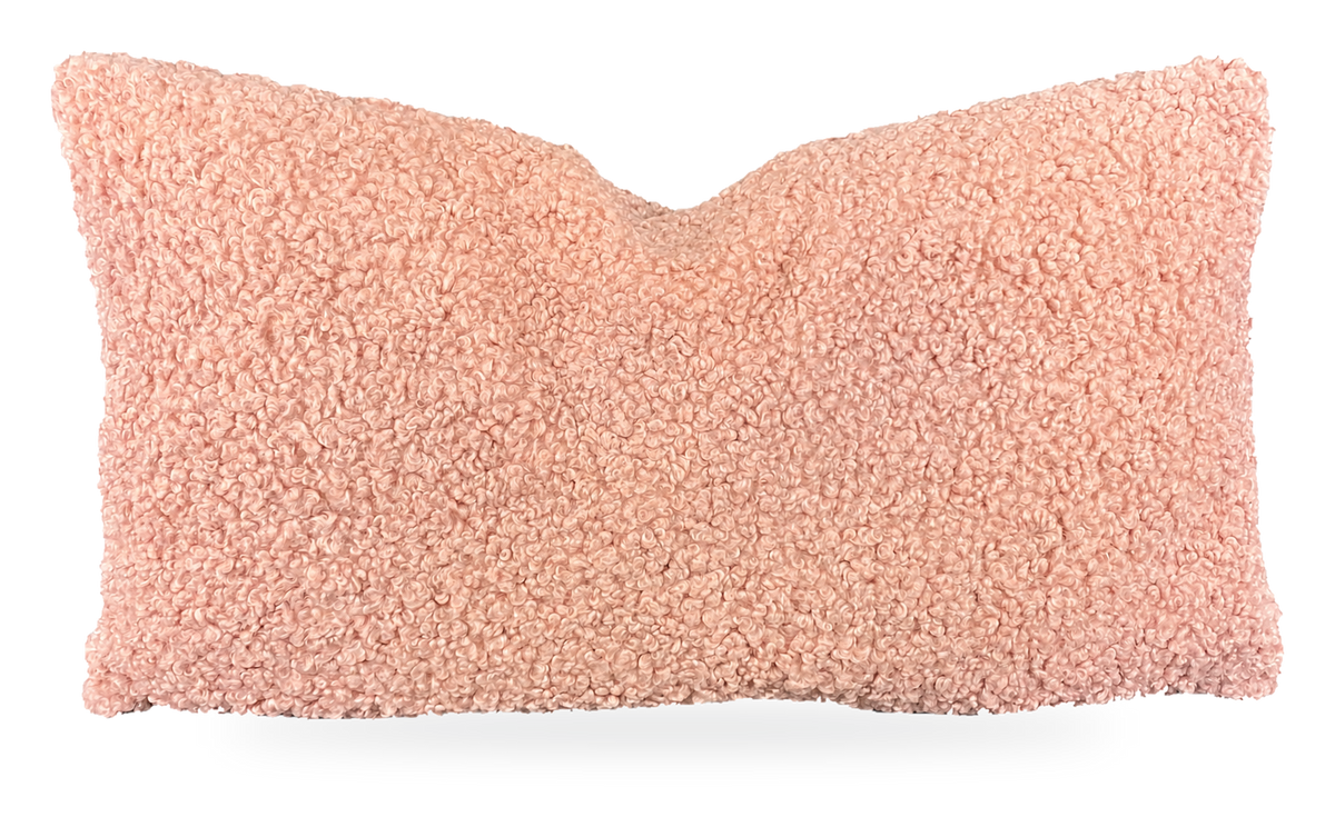 Poodle Blush – 24" × 14" Luxury Lumbar Pillow