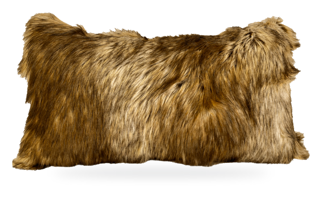 Gold Wolf – 24" × 14" Luxury Lumbar Pillow
