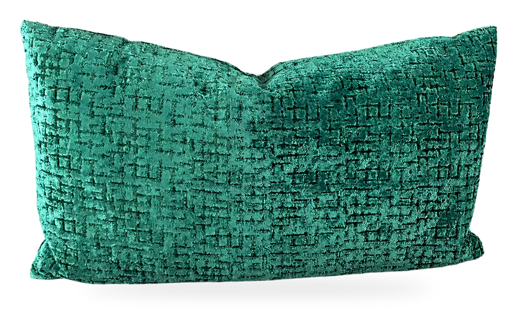 Tetris Emerald – 24" × 14" Luxury Lumbar Pillow
