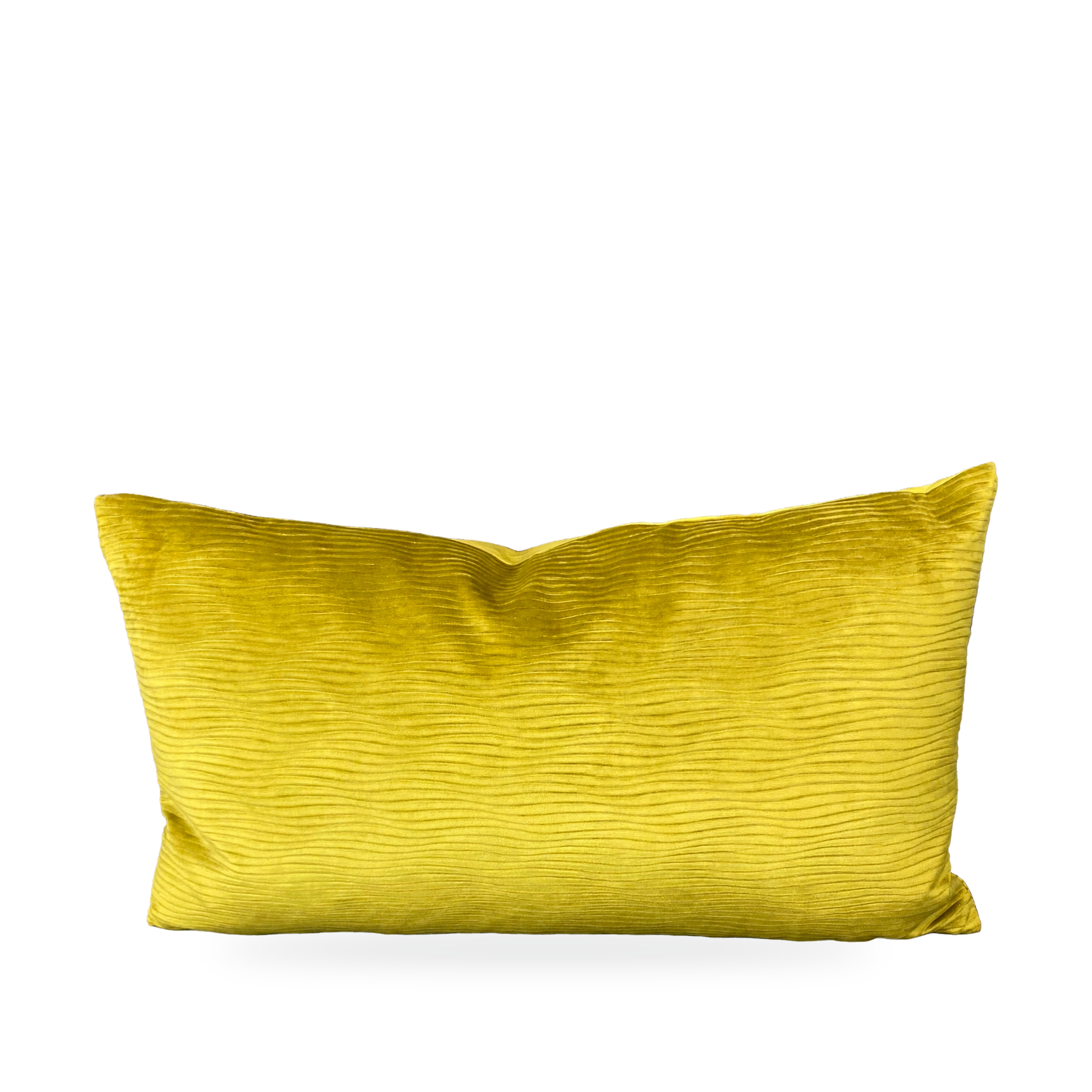 Luxury Lumbar Pillow – 24" × 14" – Stream Chartreuse