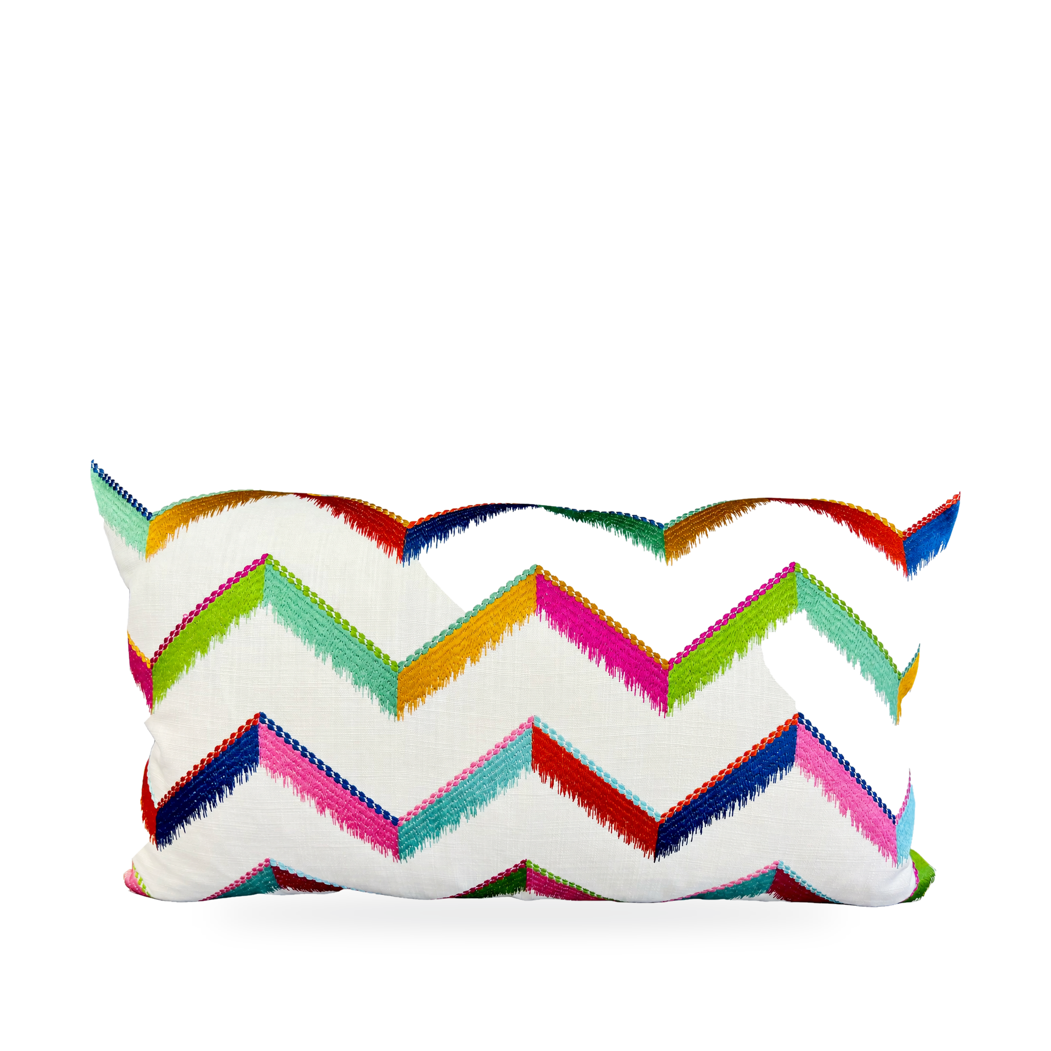 Luxury Lumbar Pillow – 24" × 14" – Chevron Confetti