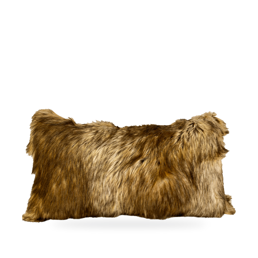 Luxury Lumbar Pillow – 24" × 14" – Gold Wolf