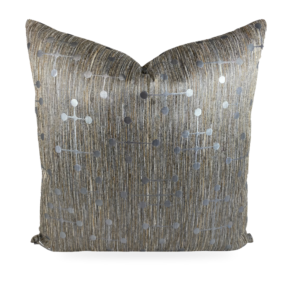 Morse Silver – 24" × 24" Luxury Square Pillow