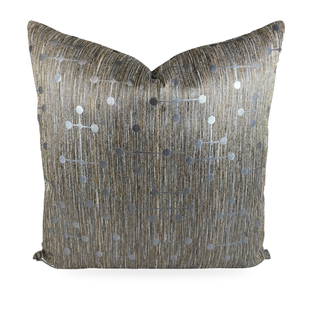 Morse Silver – 24" × 24" Luxury Square Pillow