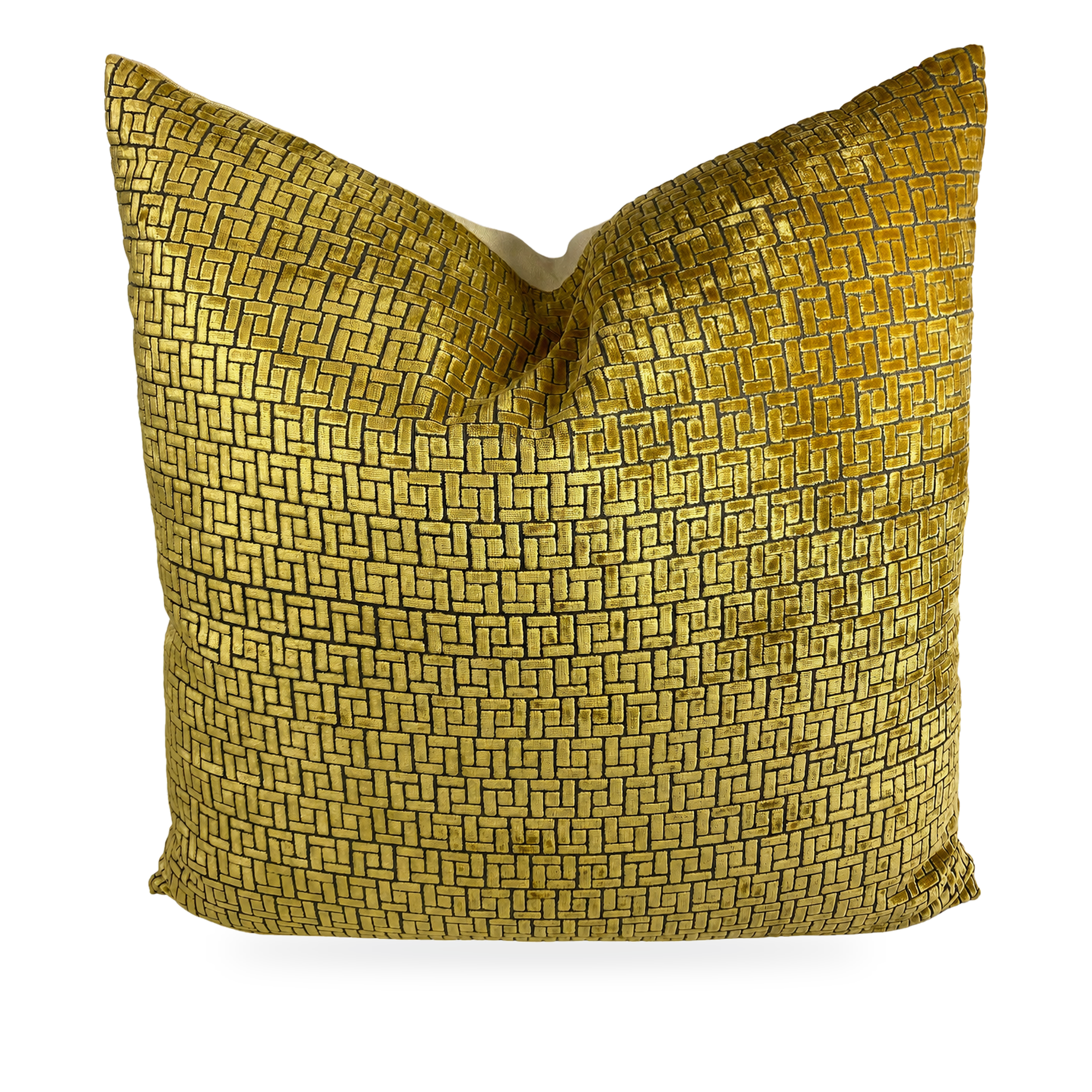 Luxury Pillow – 24" × 24" – Jenga Gold