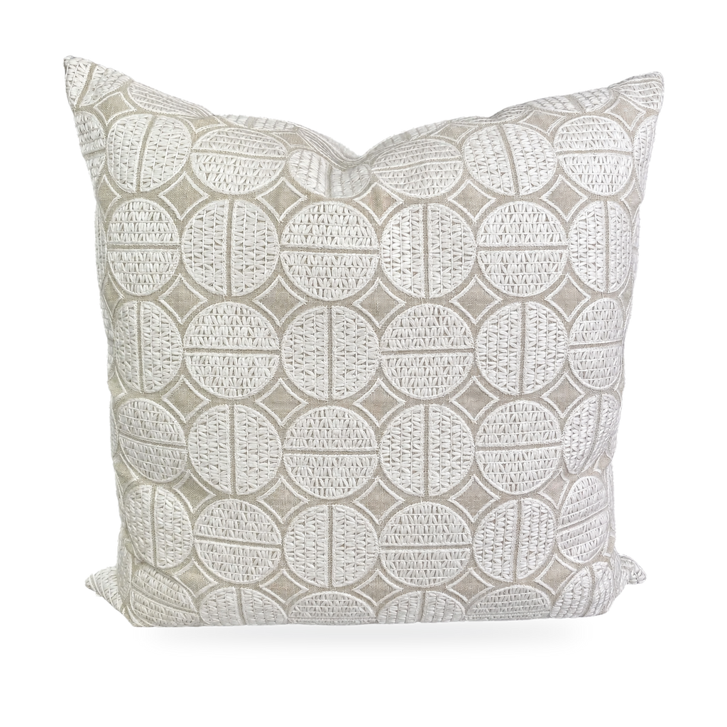 Medallions Oyster – 24" × 24" Luxury Square Pillow