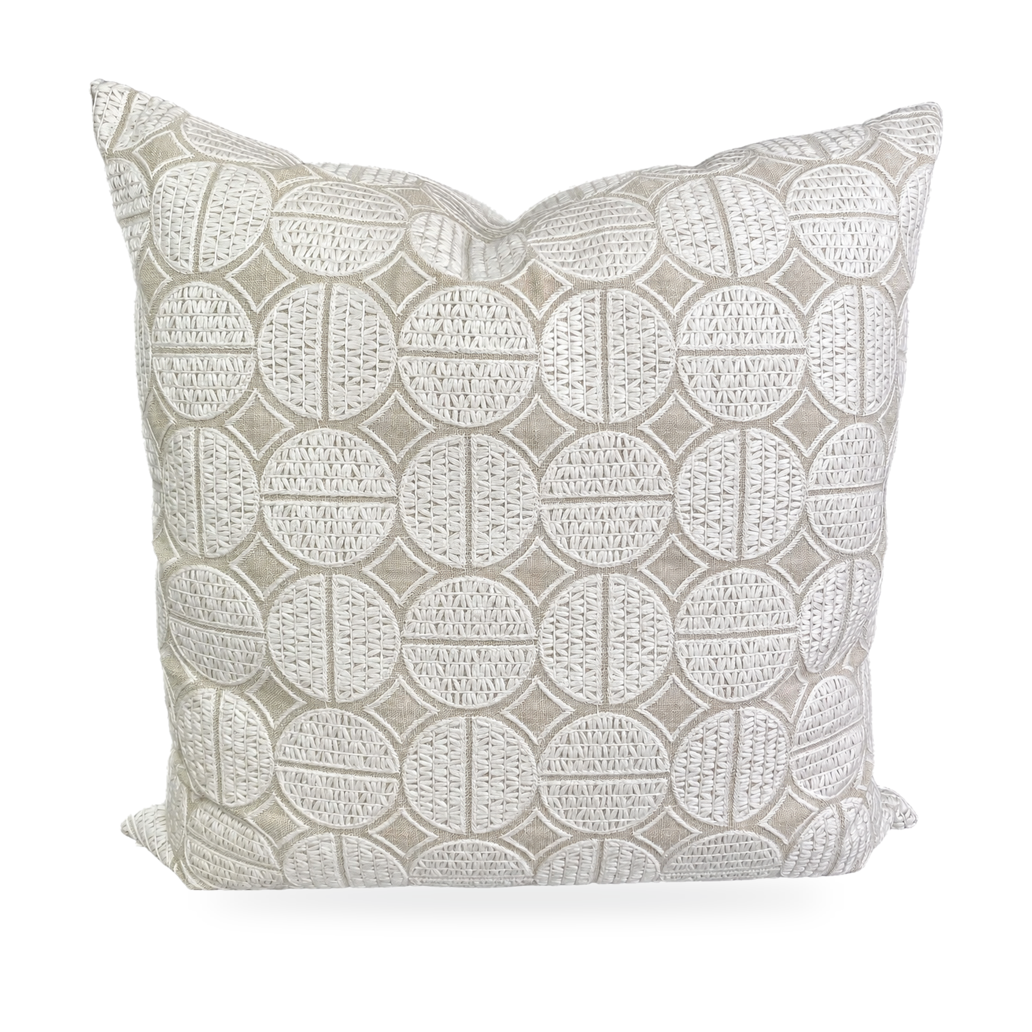 Medallions Oyster – 24" × 24" Luxury Square Pillow