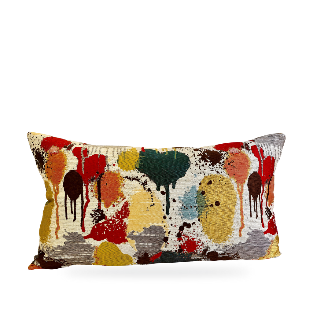 Funfetti Red Cream – 24" × 14" Luxury Lumbar Pillow