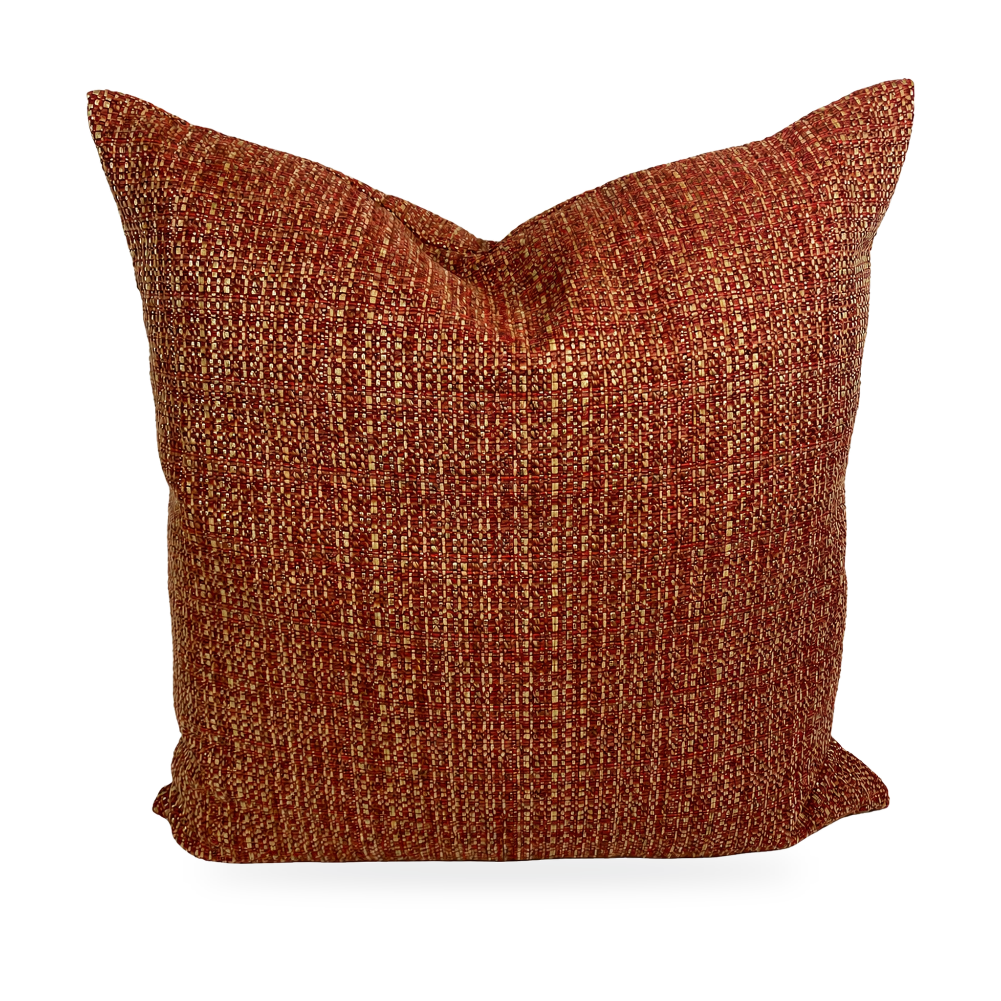 Luxury Pillow – 24" × 24" – Jackie O Cinnabar