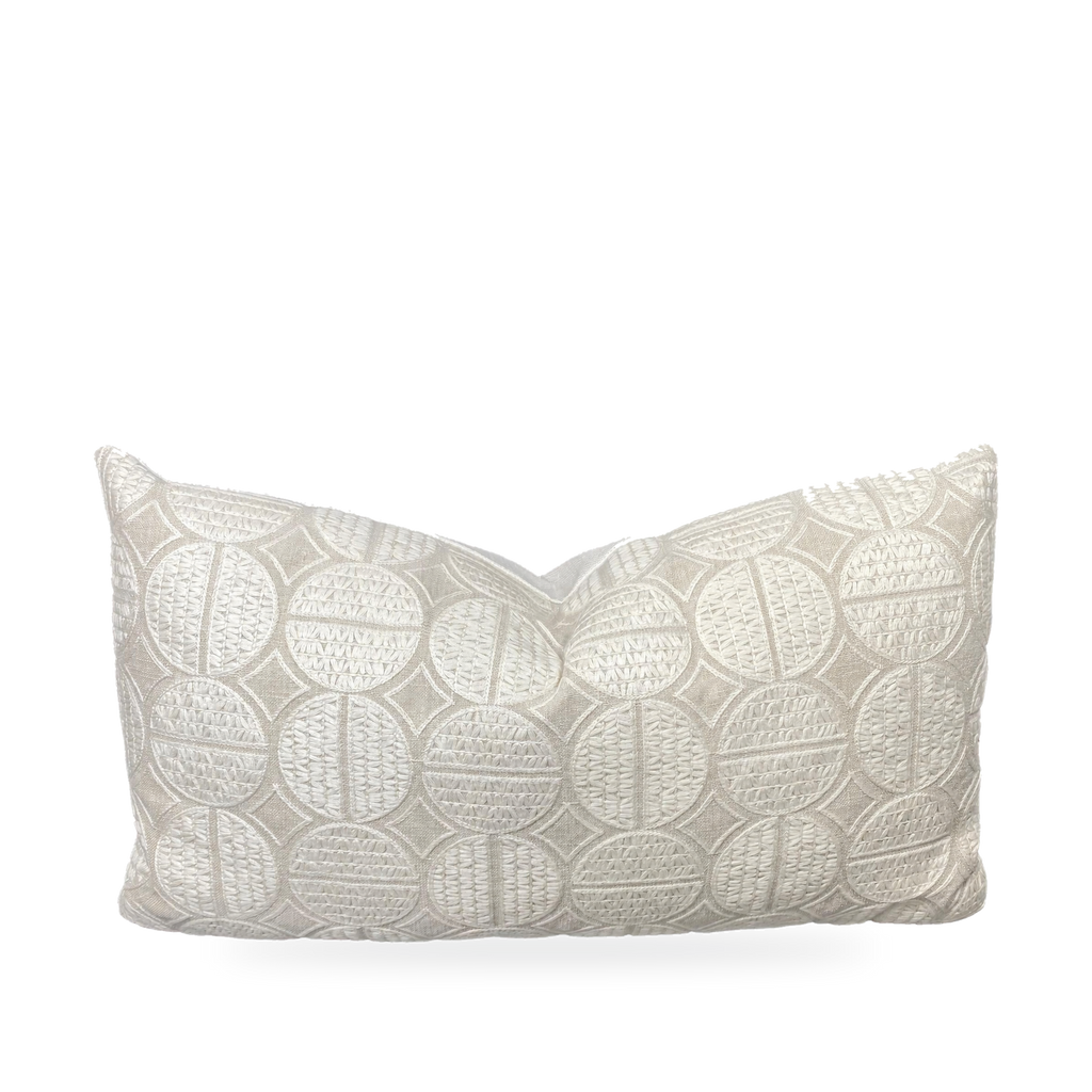 Medallions Oyster – 24" × 14" Luxury Lumbar Pillow