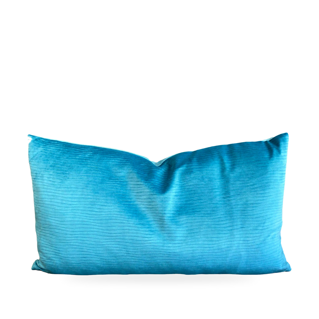 Stream Peacock – 24" × 14" Luxury Lumbar Pillow