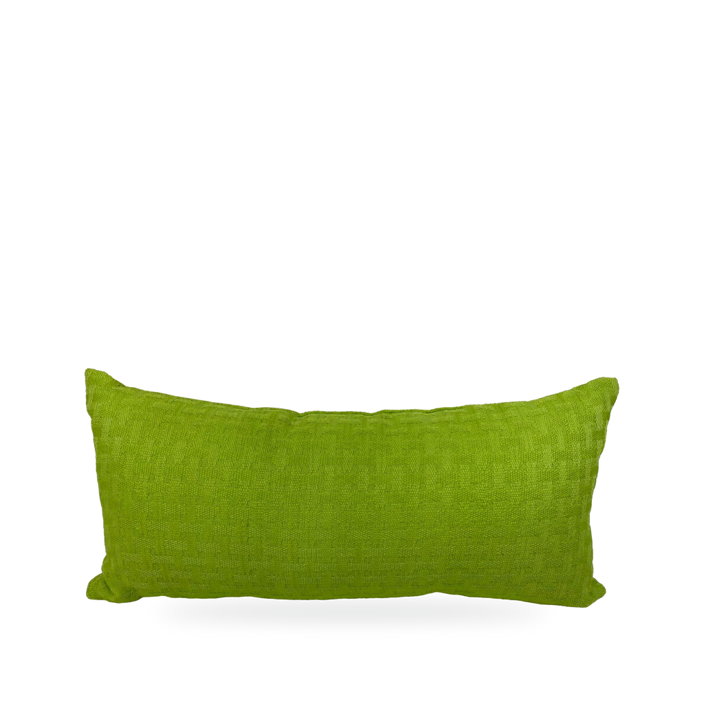 Carmel Weave Green – 22" × 12" Luxury Outdoor Lumbar Pillow
