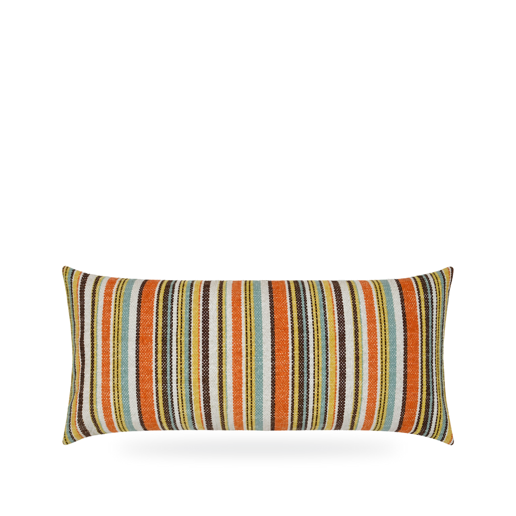 Fancy Stripe Multi – 22" × 12" Luxury Outdoor Lumbar Pillow
