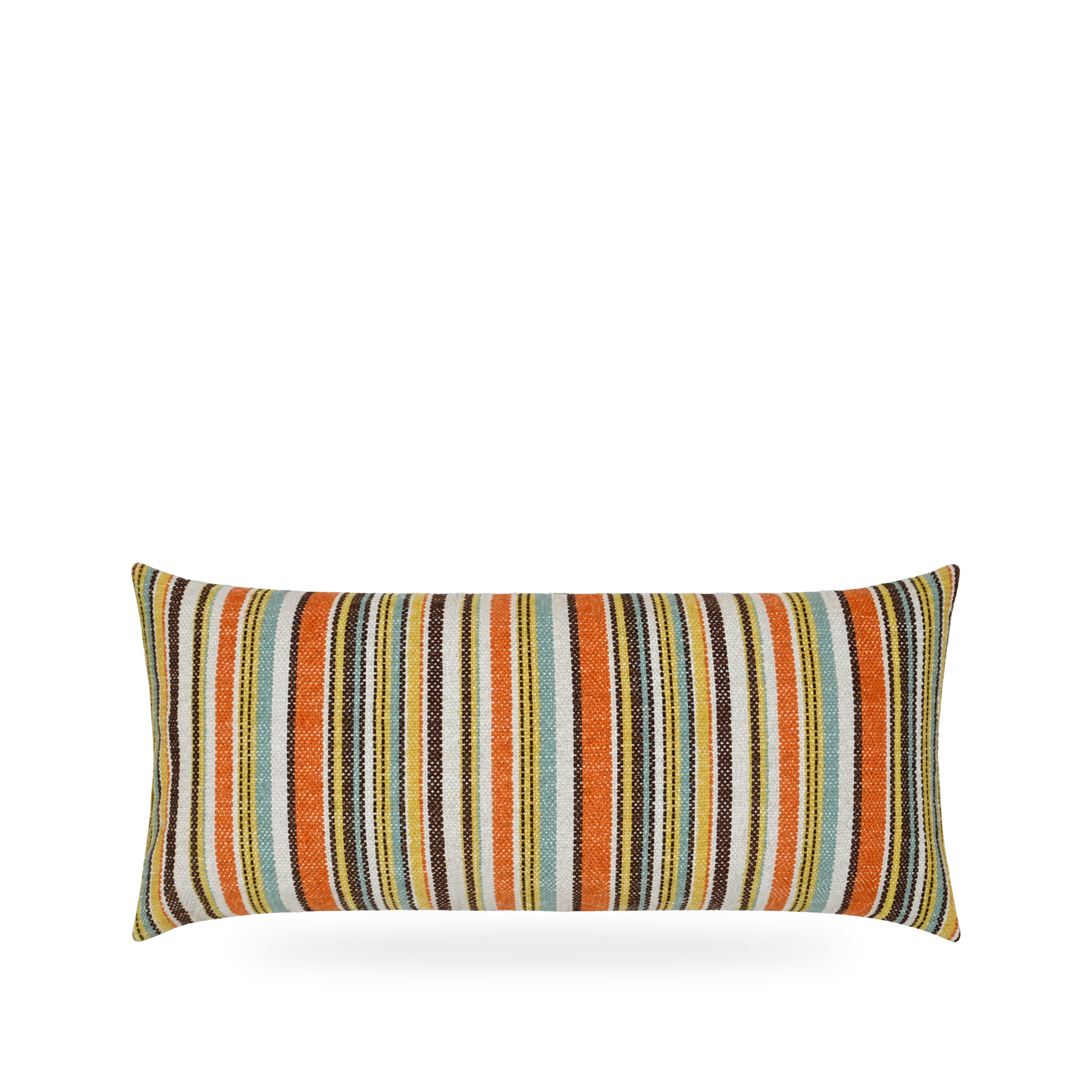 Luxury Outdoor Lumbar Pillow – 22" × 12" – Fancy Stripe Multi