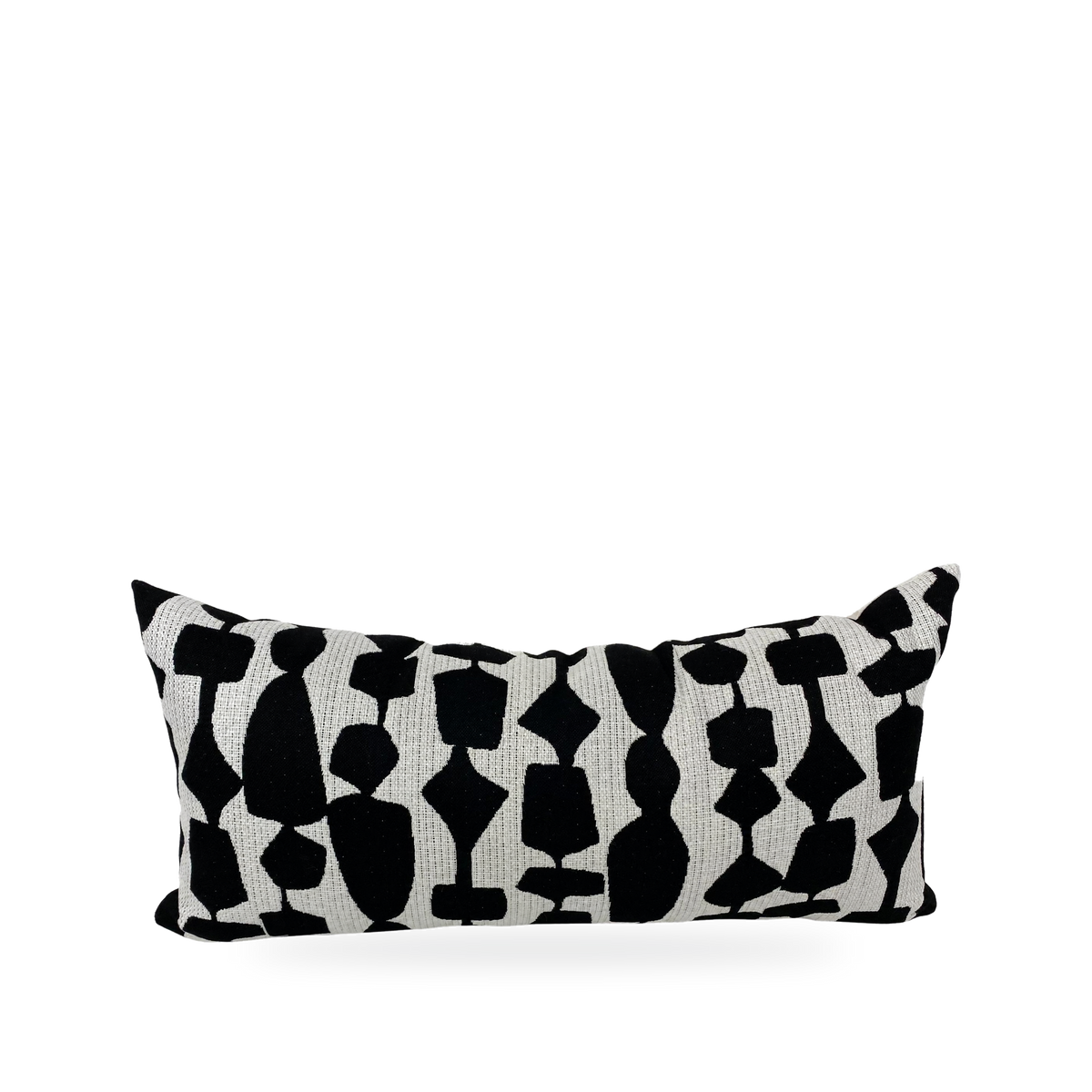 Freya Black – 22" × 12" Luxury Outdoor Lumbar Pillow