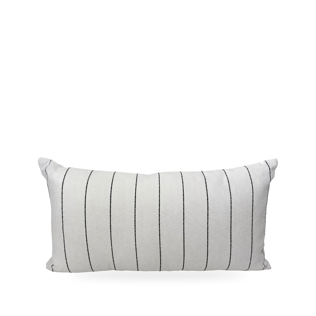 Malibu White – 22" × 12" Luxury Outdoor Lumbar Pillow