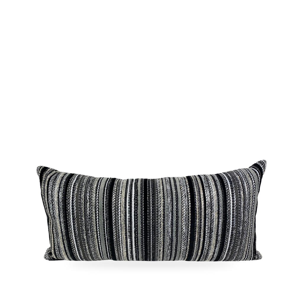 Luxury Outdoor Lumbar Pillow – 22" × 22" – Peerless Stripe