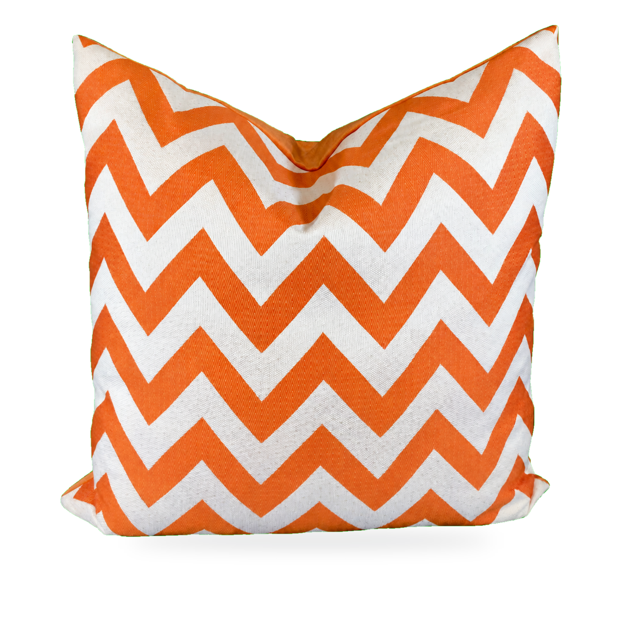 Chevron Chic Orange – 24" × 24" Luxury Square Pillow