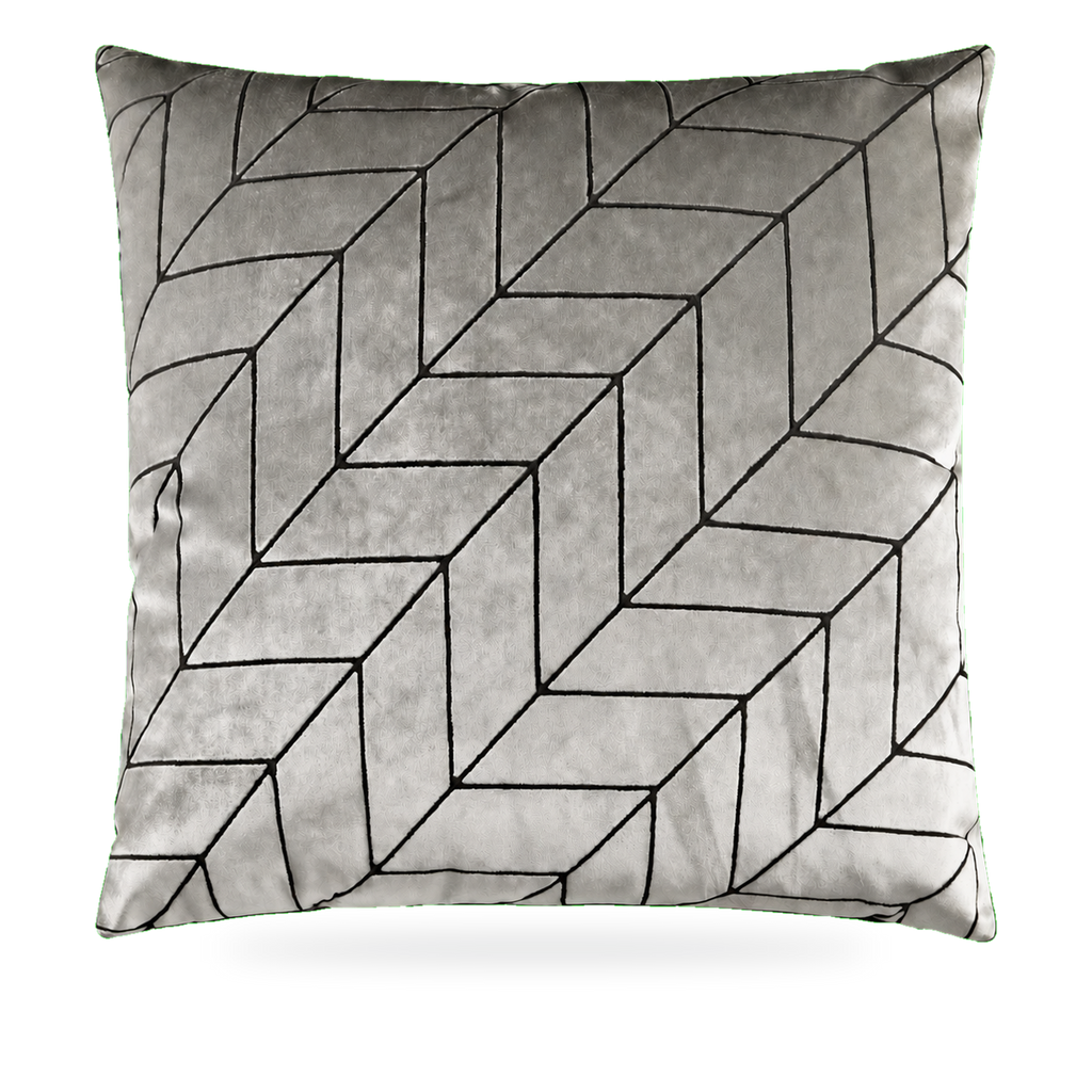 Villa Silver – 24" × 24" Luxury Square Pillow