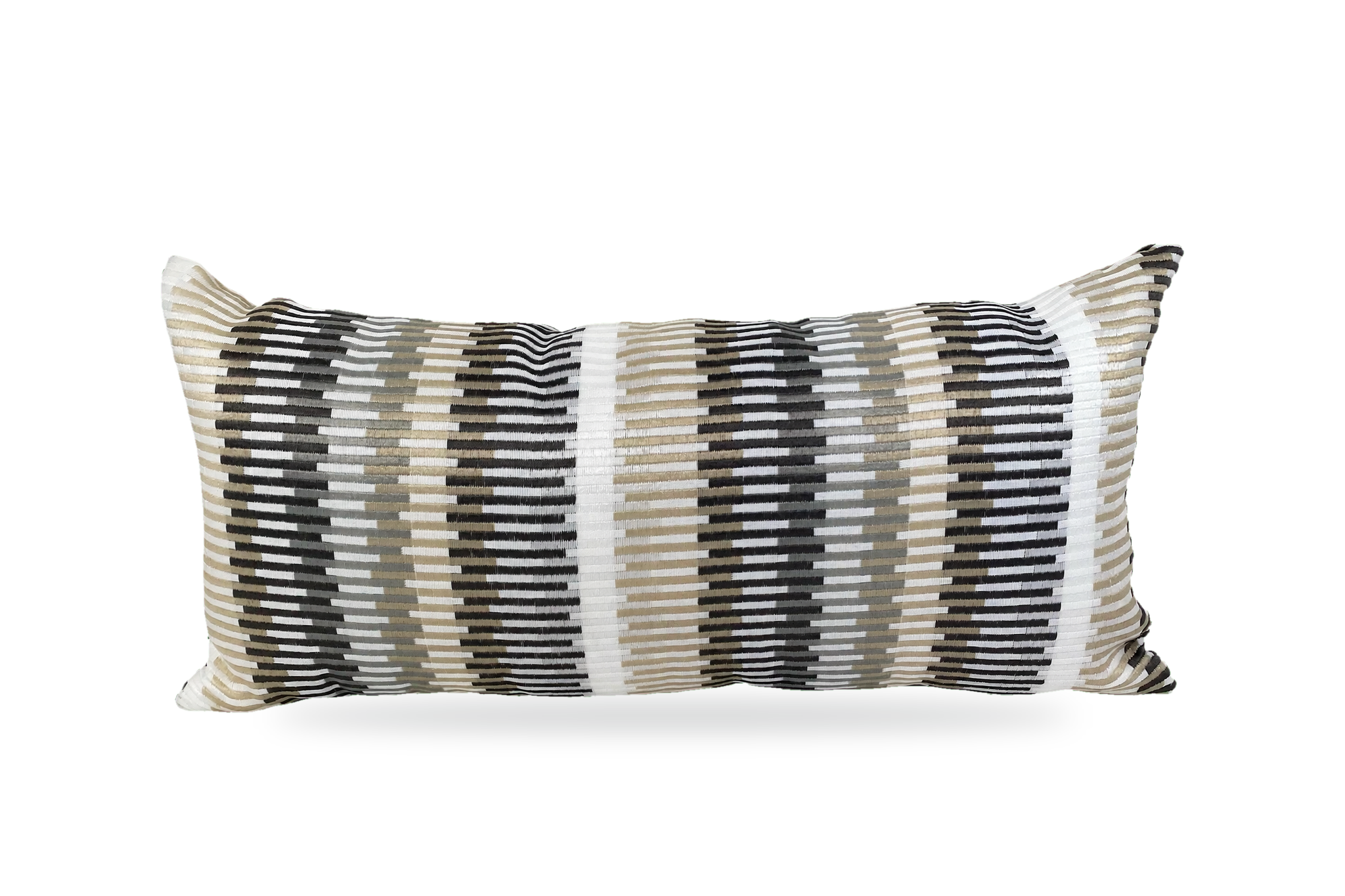 Sunfun Stripe Linen – 22" × 12" Luxury Outdoor Lumbar Pillow
