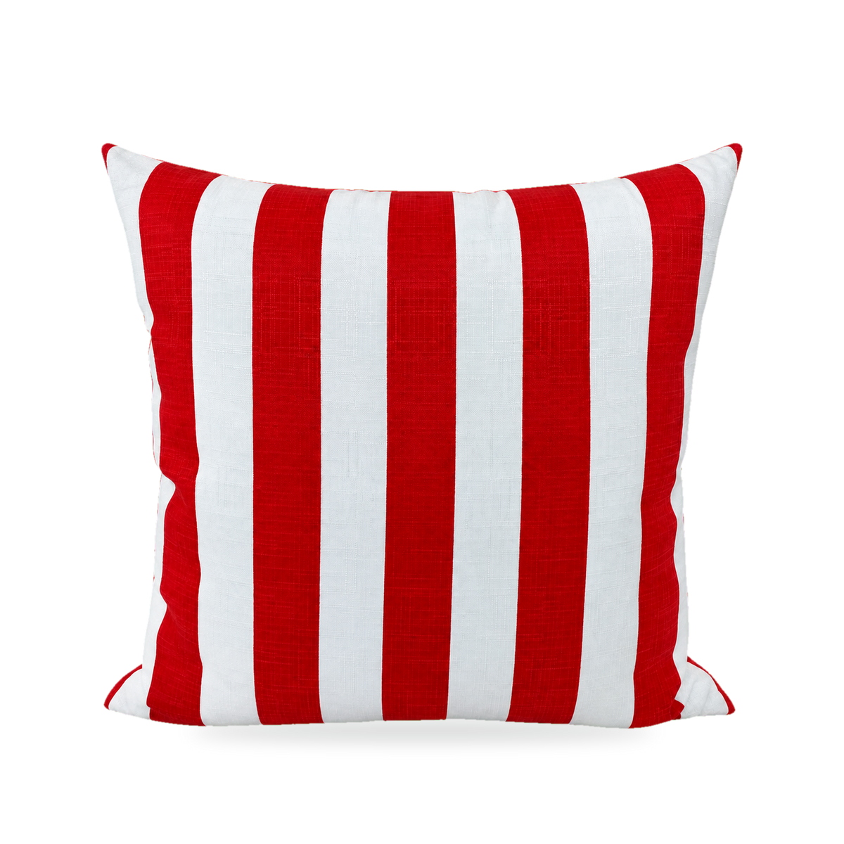 Cafe Stripe Red – 22" × 22" Luxury Outdoor Square Pillow