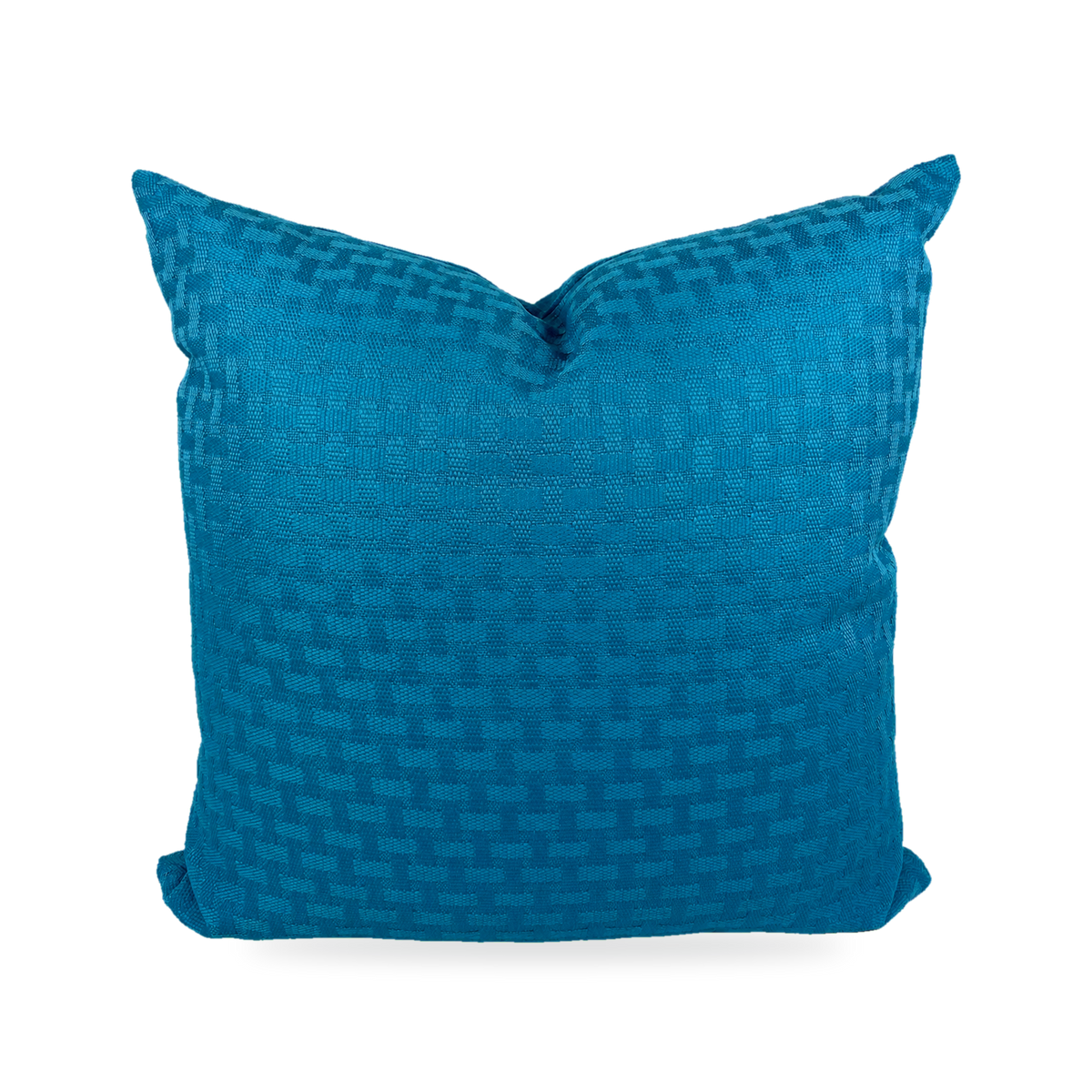 Carmel Weave Turquoise – 22" × 22" Luxury Outdoor Square Pillow