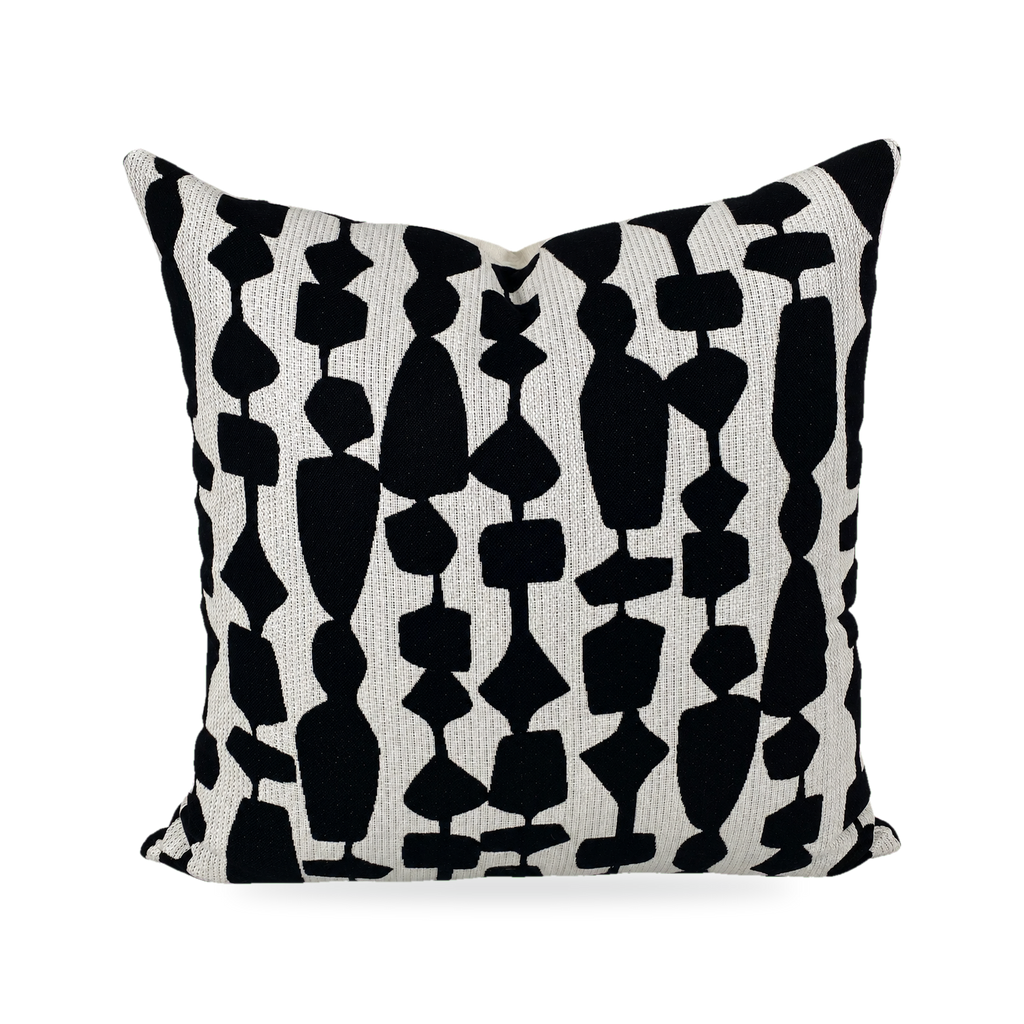 Freya Black – 22" × 22" Luxury Outdoor Square Pillow
