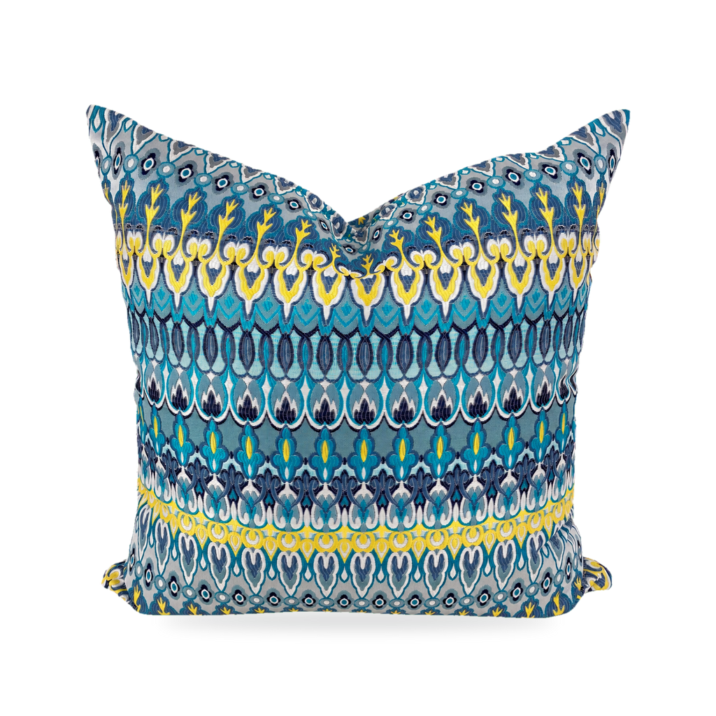 Kanthum Turquoise – 22" × 22" Luxury Outdoor Square Pillow