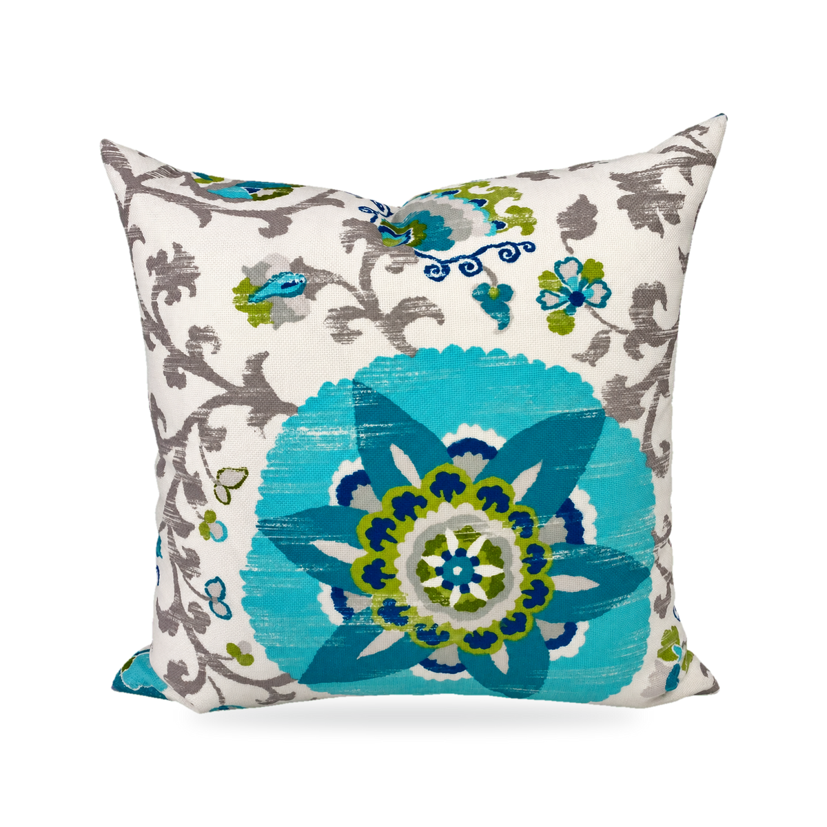 Silsila Turquoise – 22" × 22" Luxury Outdoor Square Pillow