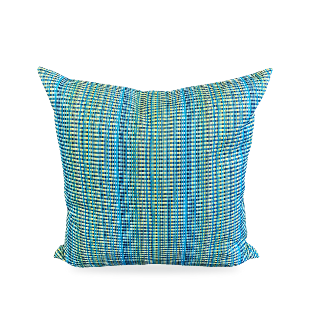 Sun Run Blue – 22" × 22" Luxury Outdoor Square Pillow