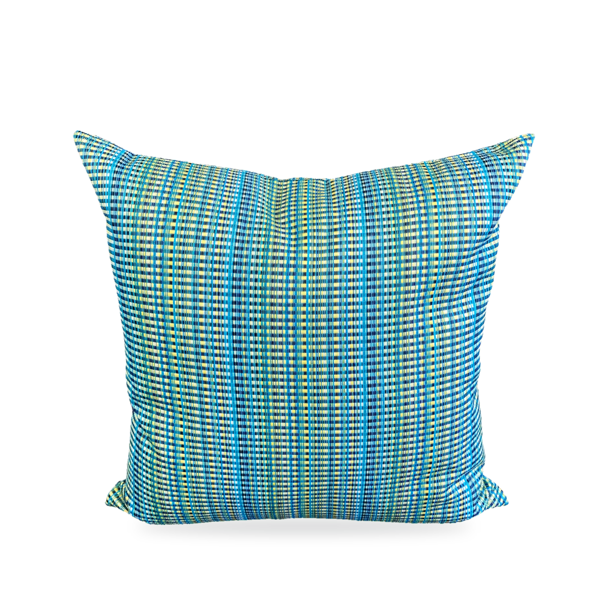 Sun Run Blue – 22" × 22" Luxury Outdoor Square Pillow