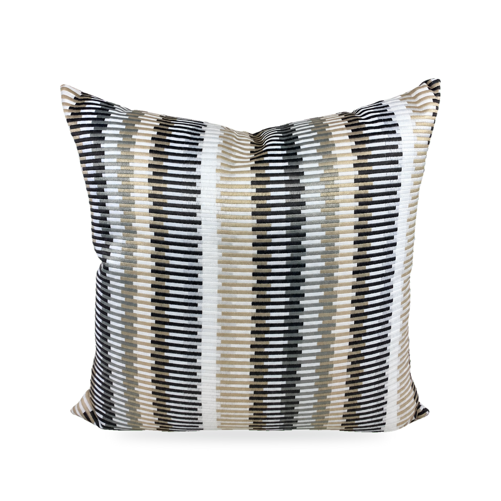 Sunfun Stripe Linen – 22" × 22" Luxury Outdoor Square Pillow